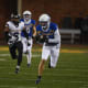 SDSU's wide receiver Jadon Janke (1) runs with the ball during the second quarter while playing against University of Albany on Friday, Dec. 15, 2023 at Dana J. Dykhouse in Brookings.